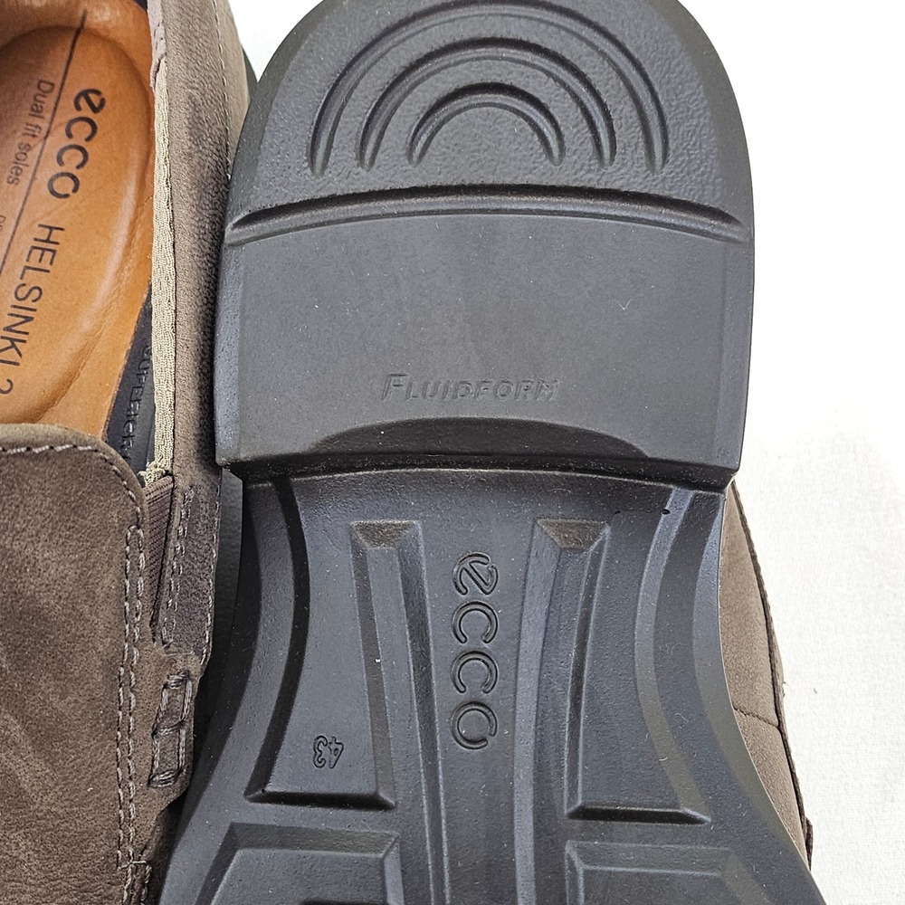 ECCO Helsinki 2 Mens Slip On Loafers Brown Leather Apron Toe Shoes 43 US 9-9.5 - Picture 11 of 12